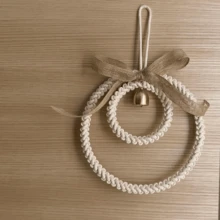 Dekorasi Dinding Lonceng Anyaman Tangan Minimalis Nordik, Hadiah Dekorasi Rumah dan Kamar Anak DIY - 1PC - View 2