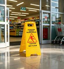 HOMYGO-Warning Sign "Caution Wet Floor", Double-Sided, A-Frame, Durable Plastic For Cleaning And Common Areas - A - 查看 2