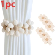1/2pcs Adjustable 3-Flower Curtain Tiebacks, No-Drill Curtain Hooks And Fasteners, Durable And Easy To Clean, Curtain Tiebacks, Adjustable Curtain Ropes, Curtain Accessories, Suitable For Bedroom And Living Room Decor - Multicolor - View 12