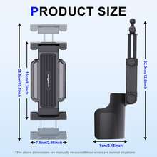 xnyocn 360°可旋轉車用杯架平板手機支架，適用4-12.9吋智慧型手機平板的通用懶人支架，可調節旋轉車載固定架，穩定防滑車內導航觀看配件 - 查看 12