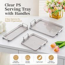 1pc Elegant Square Tray, Home Decor Cosmetic Storage Tray, Living Room Cup Holder Tray, Hotel Apartment Serving Tray, Snack Tray, Breakfast Tray, Suitable For Ramadan - Champagne - View 13
