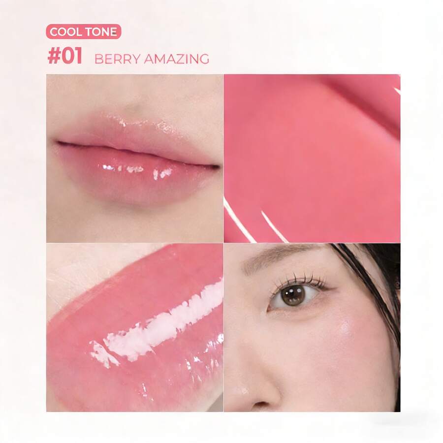 Colorgram Honey Candy Cane Sweet Lip Gloss - Glossy Lip Tint, Mirror-Like Shine, Moisturizing Lip Tint, Spring/Summer Nude Pink, First Love Milk Series - Sweet Lip Gloss 01 - View 1