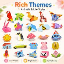 Bộ đồ chơi gấp giấy Origami thú vị, bao gồm sách hướng dẫn, 54 tờ giấy origami, 27 mẫu thiết kế, dự án thủ công tự làm, khóa học thủ công cơ bản. - Một kích cỡ phù hợp cho tất cả - Xem 3
