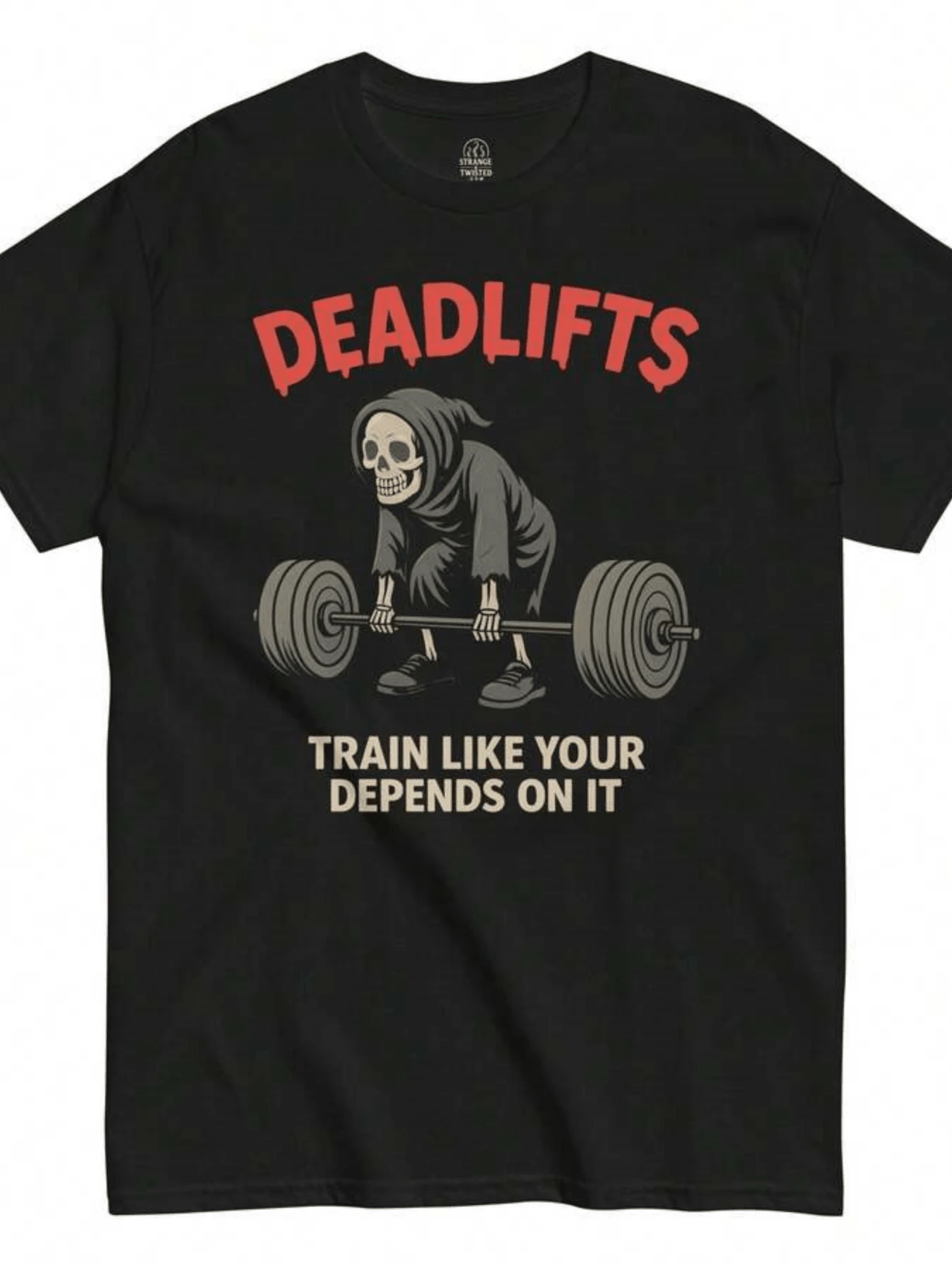 A Dark-Skinned Weightlifter With A Huge Barbell Symbolizes Inner Strength And Discipline To Overcome Limits. Comfortable Women's T-Shirt For Workouts And Casual Wear. - 黑色 - 查看 1