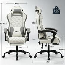 Luxury And Comfortable Gaming Chair - White+Gray - View 6