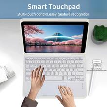 Bow Pattern Keyboard Cover With Pen Slot, Detachable Rechargeable Touchpad Keyboard, Compatible With Samsung Galaxy Tab / / Pad Se, Magnetic Bluetooth Keyboard Case - Bow - View 3
