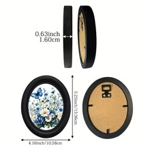 1 khung ảnh tròn dọc màu đen phong cách Bohemian - Thích hợp trang trí nhà cửa và văn phòng, khung đen thời trang, khung treo dọc, có thể dùng để đựng ảnh, tác phẩm nghệ thuật, chứng chỉ, một món quà sáng tạo cho người sưu tầm và những người đam mê trang trí. - 6 - Xem 3