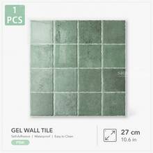 shiny home 1/5/10pcs 3D Gel Self-Adhesive Wall Tiles, Hexagon Background Wall Panels 27x27cm, Suitable For Kitchen Bathroom Home Decor - Green - View 9