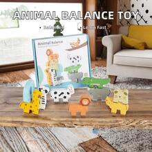 1 Set de Bloques de Madera con Animales, Juguetes de Apilamiento y Clasificación, Juguetes Educativos para Niños, Juguetes de Aprendizaje Preescolar para el Desarrollo de Habilidades Motoras Finas - Multicolor - Ver 3