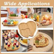 Wooden Serving Tray Heart Shaped Cheese Board Salad Plate Dinner Plate Cake Plate Decorative Serving Platter Plate For Snack Candy Food Fruit Decor (Size:10.63x10.63x0.63inch) - View 9