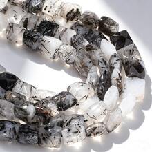 10mm AAA Natural Stone Square Black Rutilated Quartz Loose Spacer Beads For Jewelry Making DIY Bracelets Necklace Earrings Accessories For Women Gift - Beads - View 3