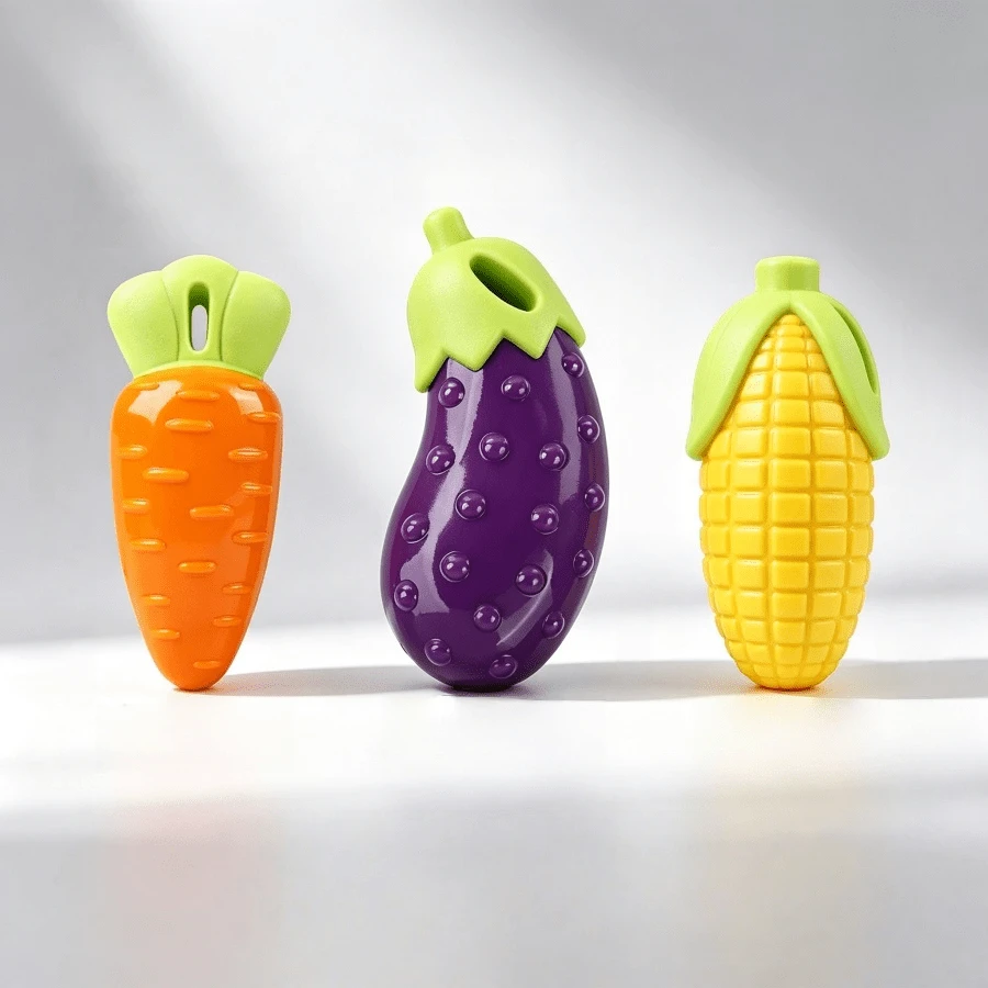 1pc Vegetable Sound Dog Toy, Realistic Carrot, Corn, Eggplant 3 PiecesSet, TPR Chew Toy, Pet Toy With Carrot Sound