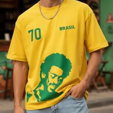 Brazilian Popular Music (MPB) Classics T-Shirt, Fan Style, 100% Cotton, Premium Print - 黃色 - Seu Jorge - 查看 2