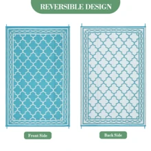 Soonbuy 5x8 Ft Reversible Outdoor Rug, Waterproof Bohemian Geometric Plastic Straw Area Rug, Lightweight Easy-Clean Non-Shedding Pet-Friendly Indoor Outdoor Mat For Patio Deck Backyard Porch RV Camping Beach - A - View 7