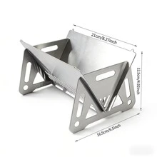 1 pieza Estufa compacta de acero inoxidable para quemar leña, adecuada para quemar leña | Estufa de cocina plegable y resistente para exteriores con chimenea y fogón, adecuada para carbón o leña, estufa para exteriores, opción ideal para mochileros, camping, supervivencia - estufa de leña - Ver 5