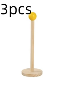 Wooden Hair Tie Organizer Rack With Yellow Lid, Cute Desktop Hair Accessory Display Stand, Space-Saving Vanity Table Storage Decor - Multicolor - View 9