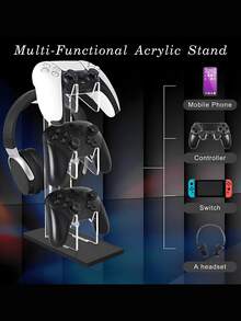 [Delivery Within 2-7 Days In The United States] Universal Multi-Layer Game Controller Stand Space-Saving 4-In-1 Desktop Organization Clear Acrylic Gaming Headset Holder For Pro Gamers And E-Sports Enthusiasts Sturdy Non-Slip Base Gamepad Display Mount For PC Desk And Gaming Room Setup Gaming Accessories Rack Storage Organizer Bracket Compatible With Most Video Game Consoles Joysticks And Earphones Perfect Gift For Boyfriends And Teens Desk Tidy Solution Heavy Duty Display Shelf - Multicolor - View 10
