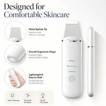 Professional  Skin Scrubber For Home Skincare, Deep Cleansing & Gentle Exfoliation Facial Spatula, Safe For All Skin Types Portable Face Lifting Device, Gentle Exfoliating Tool For Radiant Skin - Blanco - Ver 5