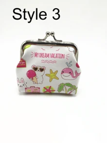 Cute Cartoon Coin Purse - Decorative Coin Pouch - Holiday Gift, Adorable Coin Bag, Dolphin Cake, Cartoon Pattern, Mini Coin Pouch, Decorative Accessory, Holiday Gift - Multicolor - View 10