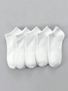 6 Pares de Meias Brancas Finas Casuais, Respiráveis e Confortáveis para o Verão, Unissex para Uso Diário, Doméstico, Viagem e Negócios - Branco - Visão 2