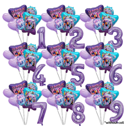 Music Disco Cool Girl Children's Birthday Party Latex Decorative Balloons, Number Balloons Set, Baby Christening Party Supplies, Gifts & Toys