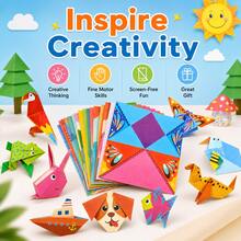 Bộ đồ chơi gấp giấy Origami thú vị, bao gồm sách hướng dẫn, 54 tờ giấy origami, 27 mẫu thiết kế, dự án thủ công tự làm, khóa học thủ công cơ bản. - Một kích cỡ phù hợp cho tất cả - Xem 9