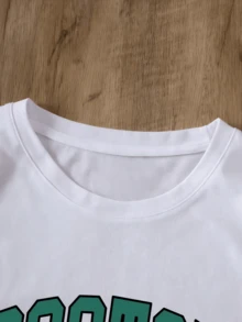 Camiseta con gráfico de letra, camisetas gráficas para mujeres - Blanco - Ver 3