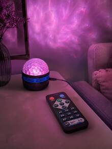 [LED Night Light] Water Wave Projection Decorative Lamp / Round Desktop Model / Suitable For Bedroom, Bedside, Dormitory, Home Decor / Compatible With Power Bank, Adapter - Multicolor - View 12
