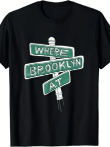 Urban Sign Symbolizing The Free Spirit And Energy Of The Big City With Text Inspired By Legendary Streets. Comfortable, Modern Women's T-Shirt Ideal For Everyday Wear. - 黑色 - 查看 8
