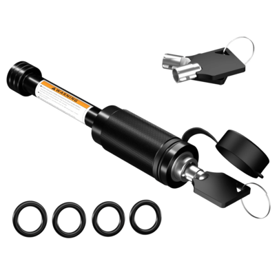 Bloqueo de Enganche de Remolque, con 2 Llaves, Pasador de 5/8" de Diámetro,Receptor de 2 Pulgadas de Clase III IV, Antirrobo e Impermeable Impermeable, para Remolque, Coche, Barco (Negro)