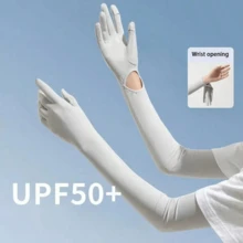 1件/2件/4件 女款UPF50+冰絲防曬手套，抗UV，防滑彈性，支援觸控螢幕，適合開車與戶外活動，4色可選，實用日常穿搭，精美禮物 - 均碼 - 查看 19