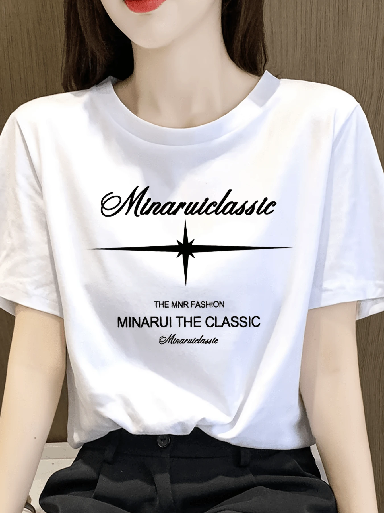 A Luminous Star Symbolizing Hope And Inner Strength, Connecting Light And Elegance With Artistic Lettering In A Modern Style. Comfortable Casual Women's T-Shirt For Everyday Wear. - White - View 1