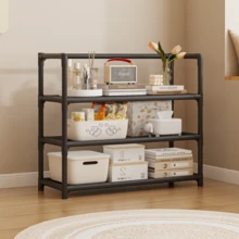 Estantería y perchero de varios niveles - Diseño compacto y ahorra espacio, estructura de plástico resistente, apto para cocina, baño, dormitorio, oficina, almacén, garaje - Fácil montaje, estantes prácticos de varios niveles, estantería para el hogar, requiere montaje manual - Multicolor - Ver 10