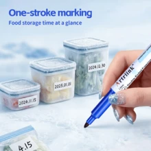 2/3/6pcs Double-Headed Frozen Marker Pens, Low-Temperature Storage Bag Marker, Black And Red Permanent Frozen Pens, Can Be Used For Cold Storage,Ice Bags, Food Bags, Glass, Refrigerators, Laboratory Marker Pens - Multicolor - View 5