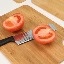 3pcs/Set Reversible Cutting Board For Food Prep & Serving, Cheese Board Set, Charcuterie Board Set, Wooden Chopping Board, Multiple Sizes, Bamboo - Apricot - View 5