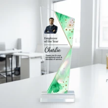 1pc Customize Personalized Acrylic Award Plaque,Custom Photo And Text, Custom Corporate Recognition Trophy,Employee Award Plaque,Retirement Or Appreciation Gift For Staff & Manag - Multicolor - View 8
