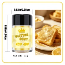 Edible Gold Glitter Dust, Decorative Metallic Shimmer Powder For Baking, 5g Fine Sparkle Pigment For Cake Decorating, Cupcakes, Fondant, Chocolate, Dessert Ornament, Drinks Styling, DIY Pastry Supplies, Perfect For Birthday, Wedding And Holiday Party Treats - Multicolor - View 2