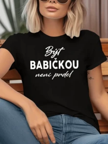 Text With A Fun Message Expressing The Pride And Humor Of Being A Grandmother, Conveying Positive Energy And Family Love With A Unique, Comfortable, Casual Women's T-Shirt For Everyday Wear - 黑色 - 查看 8