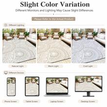 Carpet-Wah 歐式波斯風地毯,適合房間裝飾,絲滑觸感,柔軟天鵝絨材質,低絨毛麂皮易清潔,可機洗,米色,素色搭配優雅花卉圖案 - 波希米亞風 - 查看 8