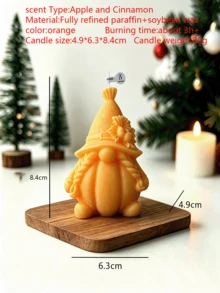 1pc Ins Style Halloween Gnome Scented Candle | 80-90g Large Capacity, High Fragrance Lock Technology | Faceless Dwarf Design With Pumpkin/Acorn Details | Smokeless, Odorless, Natural Wax | Halloween Photo Prop, Dark Style Desktop Decor, Holiday Gift - 1PC - View 8