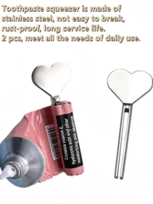 Toothpaste Squeezer - Heart-Shaped Tube Roller For Cosmetic, Oil, Cream & Paint Dispensing, Non-Electric Design, Durable & Easy To Use, Cosmetic Dispenser | Heartshaped Design | Nonelectric Squeezer, Toothpaste Tube Squeezer - Multicolor - View 10