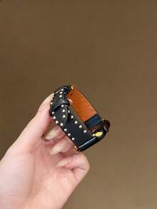 Tương thích với Apple Watch, dây đeo da cao cấp đính đinh tán mới, kích thước 38/40/41/42/44/45/46/49mm, dành cho Ultra/SE 2/SE 1/Series 11/10/9/8/7/6/5/4/3/2/1 - màu đen - Xem 8