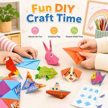 Bộ đồ chơi gấp giấy Origami thú vị, bao gồm sách hướng dẫn, 54 tờ giấy origami, 27 mẫu thiết kế, dự án thủ công tự làm, khóa học thủ công cơ bản. - Một kích cỡ phù hợp cho tất cả - Xem 8