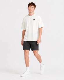 adidas BASKETBALL INTERCON T-SHIRT 休閒圓領舒適短袖T卹 男女同款 - 白色 - 查看 7