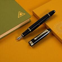 Retro All-Metal Fountain Pen (Exposed Nib Design, Refillable Inserts) / Classic Black Business Ballpoint Pen - Smooth Writing / Classic, Nostalgic Calligraphy Pen; Ideal For Office Meetings And Signing, Back To School - Fountain Pen - View 6