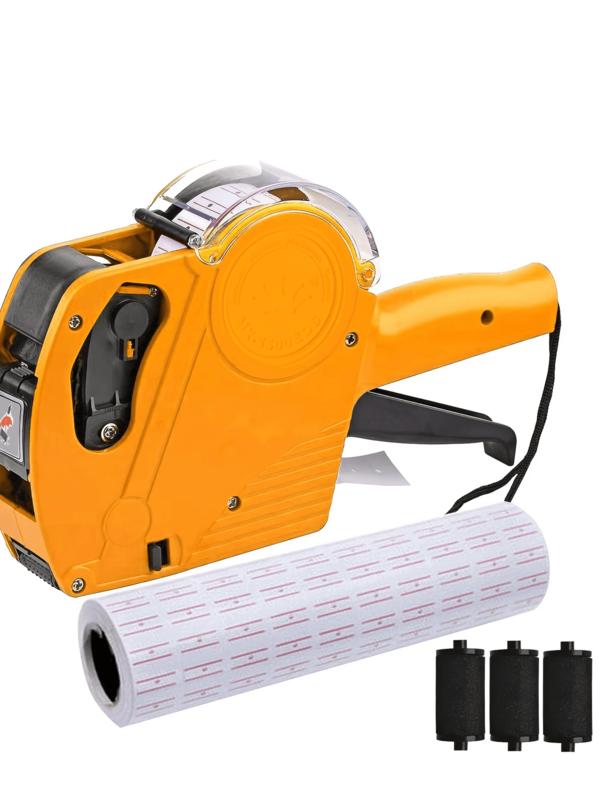 1 Set Yellow Digital Price Label Gun Kit, Equipped With 6000 Price Labels And 3 Ink Cartridges, Fast And Convenient Price Printing Tool, Widely Used In Supermarkets, Shopping Malls, Shopping Centers And Various Stores