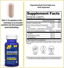 Miriyalyad Dopamine Brain Food Supplement W/L- Promotes Mental Drive, Clarity & Focus - Supports Mental Energy - 60 Capsules - 3 cái - Xem 4