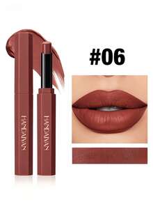 Rouge à lèvres mat avec une couleur longue tenue. Caractéristiques : pigment riche, texture soyeuse et lisse, application facile, port non asséchant, faible décoloration et transfert. Compact et portable, idéal pour une utilisation quotidienne et toutes les occasions. - Multicolore - Voir 3