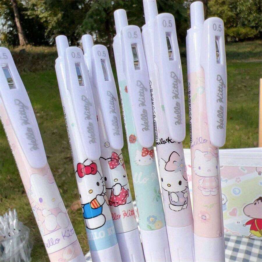 三丽鸥6支装可爱美乐蒂卡通人物按动式圆珠笔套装,适合学生和女性办公使用 - 套裝 - 查看 1