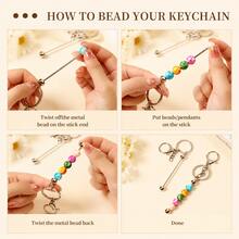 Bộ 20 chi tiết hợp kim rỗng để làm móc khóa đính hạt – Bộ dụng cụ tự làm để tạo mặt dây chuyền, móc khóa và quà tặng trang sức thủ công. - Móc khóa (không có hạt) - Xem 3
